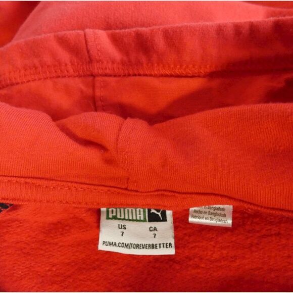 Puma Red and Black Raglan Zip Up Hoodie Size 7 - Picture 4 of 5